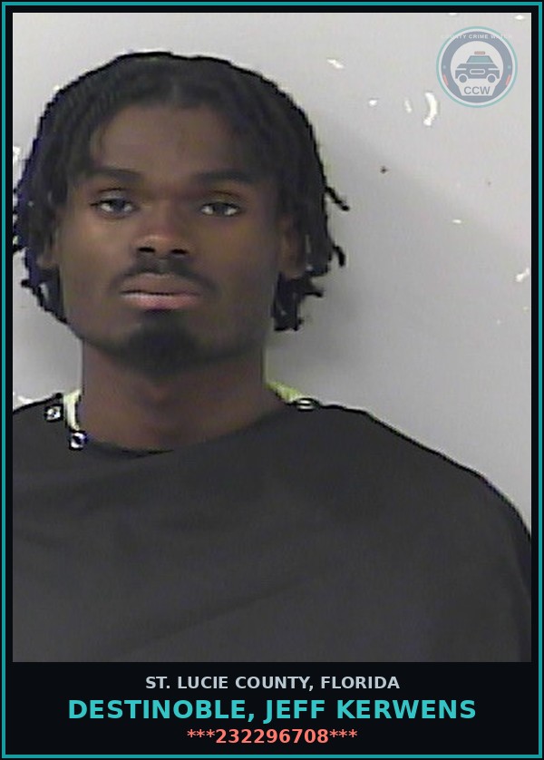 Booking mugshot of Destinoble, Jeff Kerwens in St. Lucie County