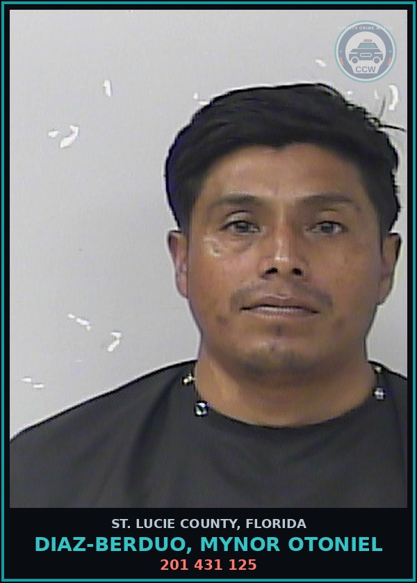 Booking mugshot of Diaz-berduo, Mynor Otoniel in St. Lucie County
