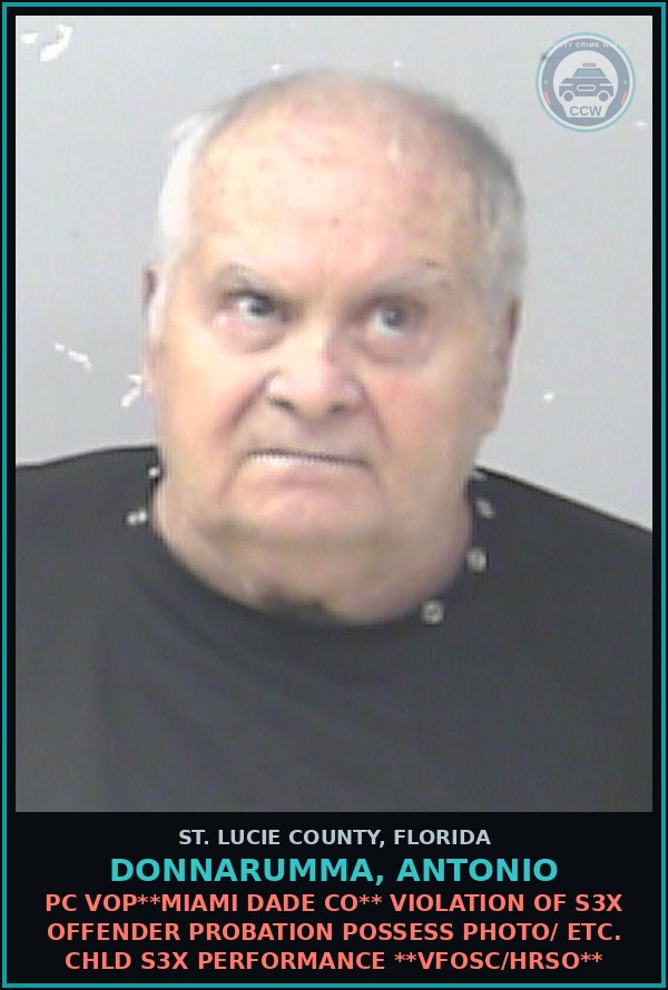 Booking mugshot of Donnarumma, Antonio in St. Lucie County