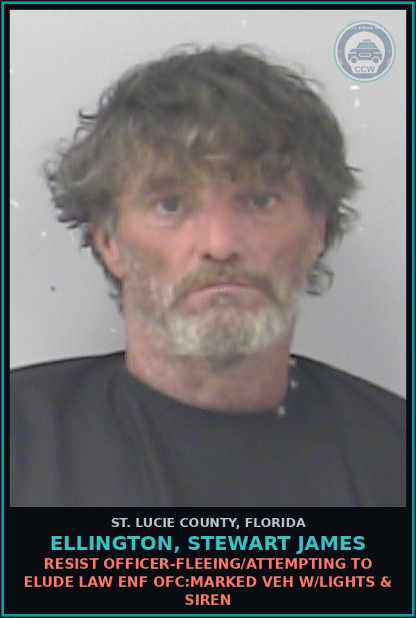 Booking mugshot of Ellington, Stewart James in St. Lucie County
