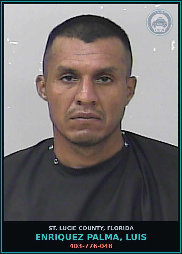 Booking mugshot of Enriquez Palma, Luis in St. Lucie County