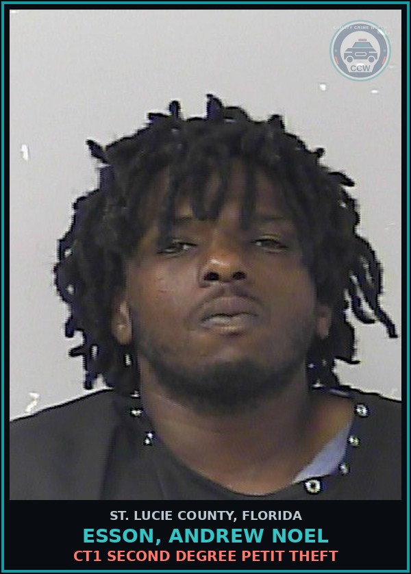 Booking mugshot of Esson, Andrew Noel in St. Lucie County