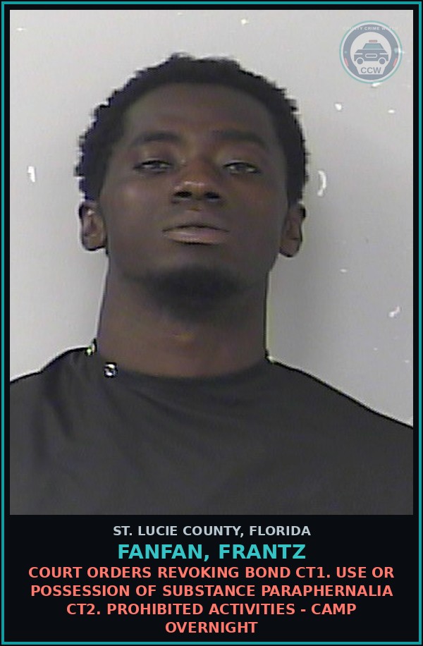 Booking mugshot of Fanfan, Frantz in St. Lucie County