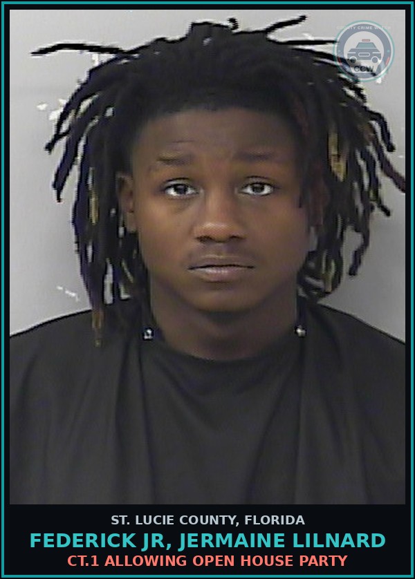 Booking mugshot of Federick Jr, Jermaine Lilnard in St. Lucie County