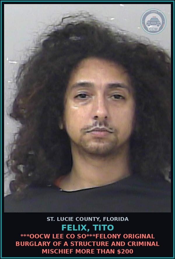 Booking mugshot of Felix, Tito in St. Lucie County