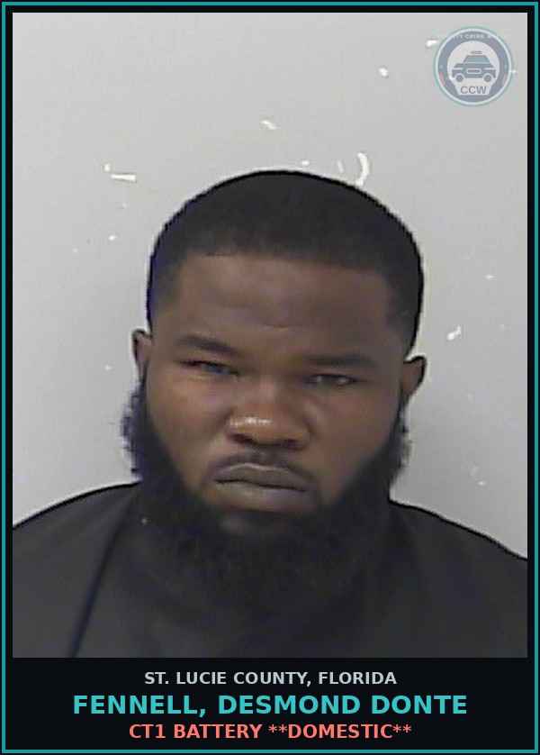 Booking mugshot of Fennell, Desmond Donte in St. Lucie County