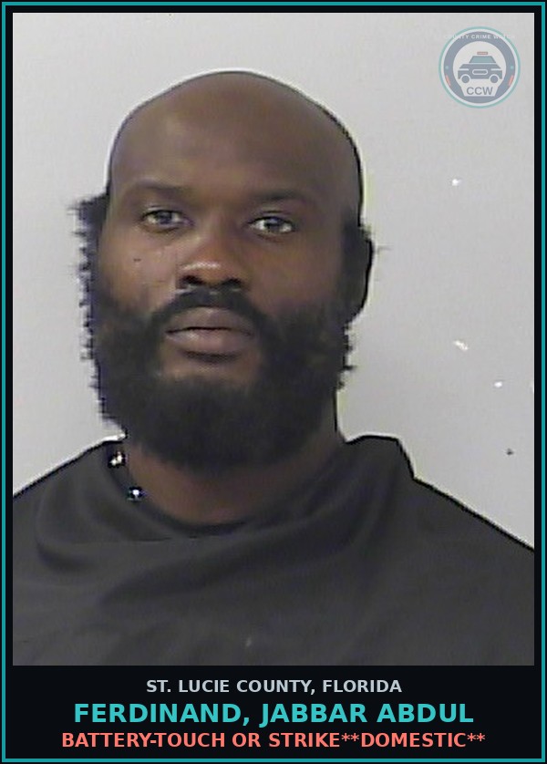 Booking mugshot of Ferdinand, Jabbar Abdul in St. Lucie County