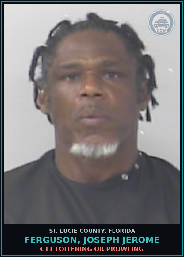 Booking mugshot of Ferguson, Joseph Jerome in St. Lucie County