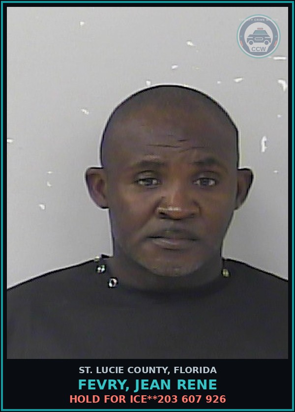Booking mugshot of Fevry, Jean Rene in St. Lucie County