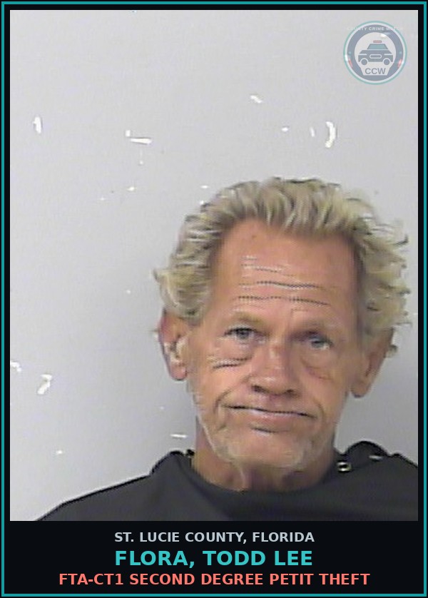 Booking mugshot of Flora, Todd Lee in St. Lucie County