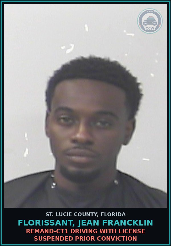 Booking mugshot of Florissant, Jean Francklin in St. Lucie County