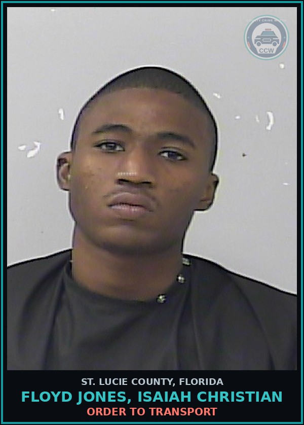 Booking mugshot of Floyd Jones, Isaiah Christian in St. Lucie County