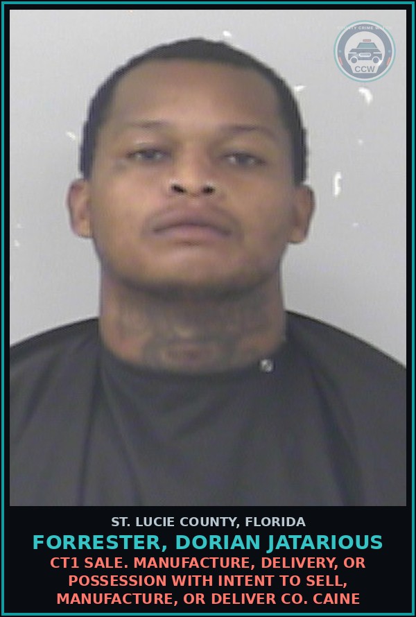 Booking mugshot of Forrester, Dorian Jatarious in St. Lucie County