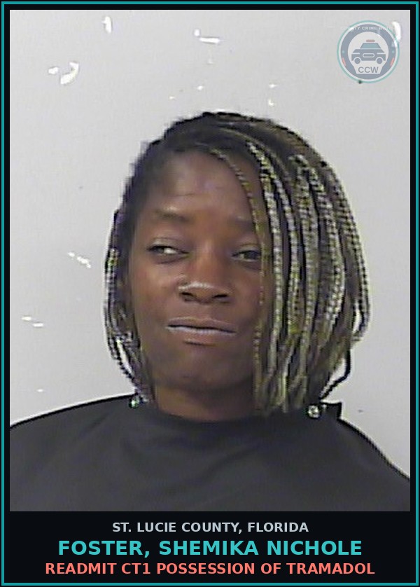 Booking mugshot of Foster, Shemika Nichole in St. Lucie County
