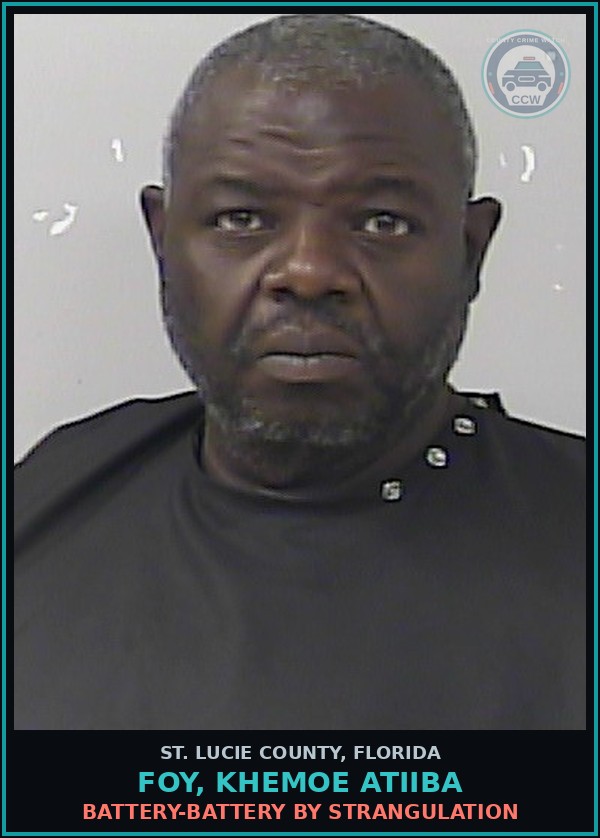 Booking mugshot of Foy, Khemoe Atiiba in St. Lucie County