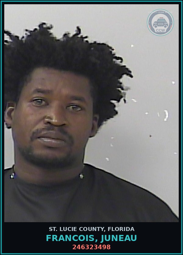 Booking mugshot of Francois, Juneau in St. Lucie County