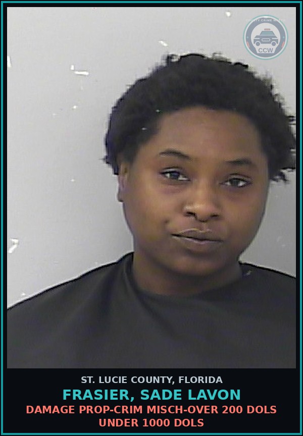 Booking mugshot of Frasier, Sade Lavon in St. Lucie County