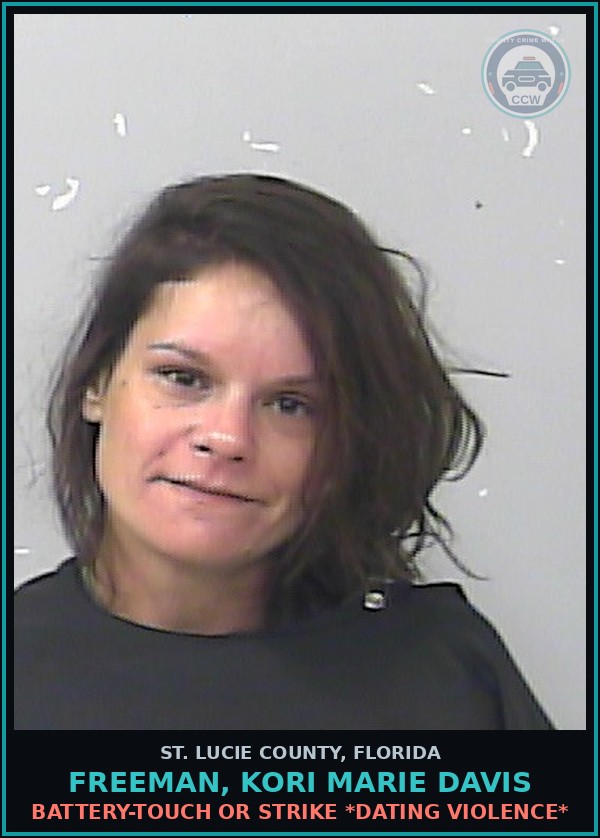 Booking mugshot of Freeman, Kori Marie Davis in St. Lucie County