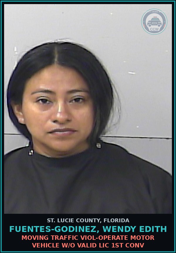 Booking mugshot of Fuentes-godinez, Wendy Edith in St. Lucie County