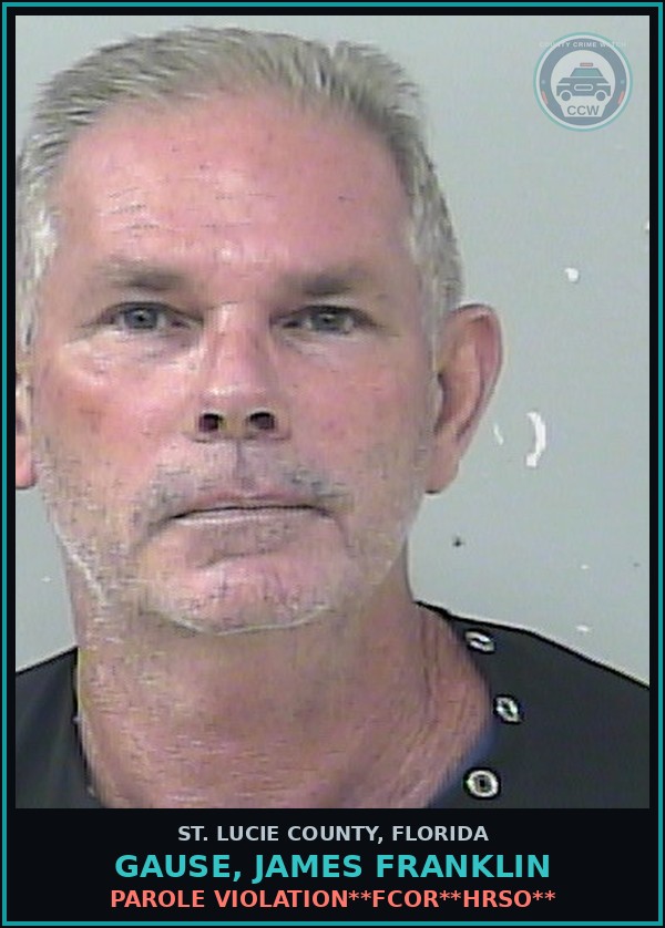 Booking mugshot of Gause, James Franklin in St. Lucie County