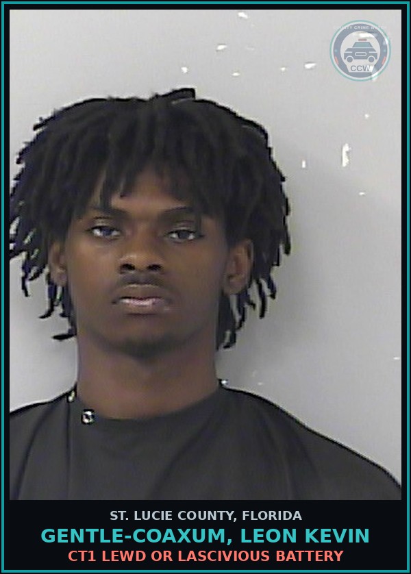 Booking mugshot of Gentle-coaxum, Leon Kevin in St. Lucie County