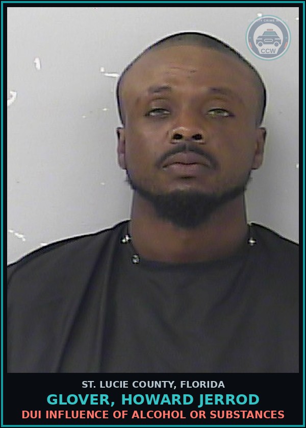 Booking mugshot of Glover, Howard Jerrod in St. Lucie County
