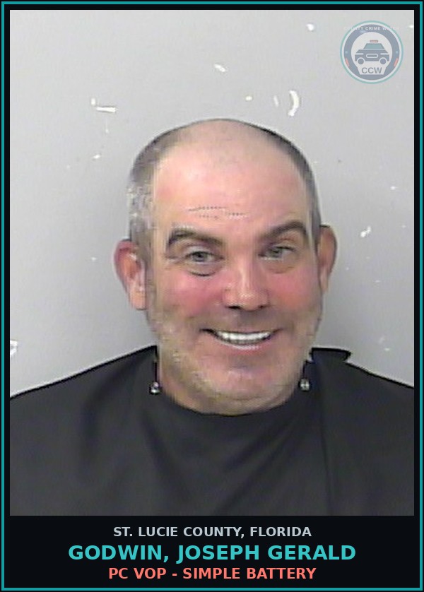 Booking mugshot of Godwin, Joseph Gerald in St. Lucie County