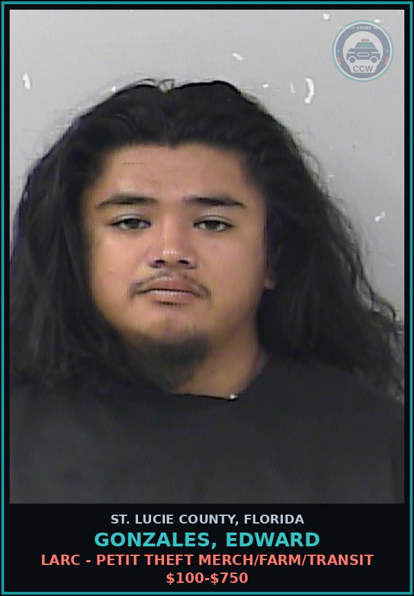 Booking mugshot of Gonzales, Edward in St. Lucie County