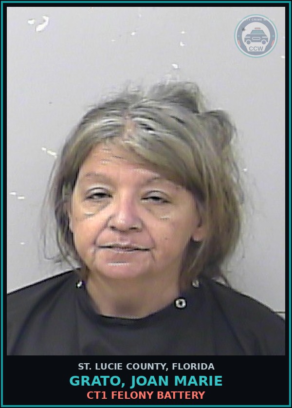 Booking mugshot of Grato, Joan Marie in St. Lucie County
