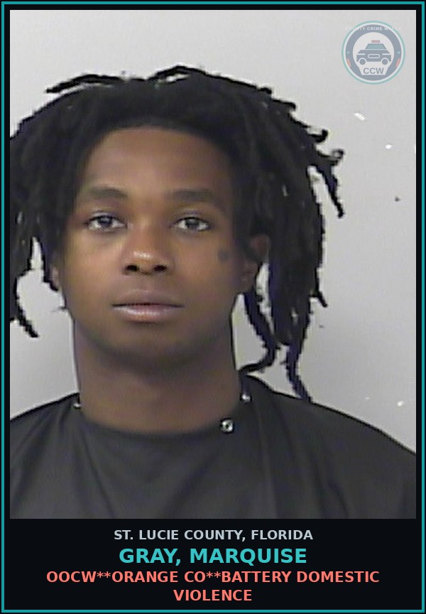 Booking mugshot of Gray, Marquise in St. Lucie County