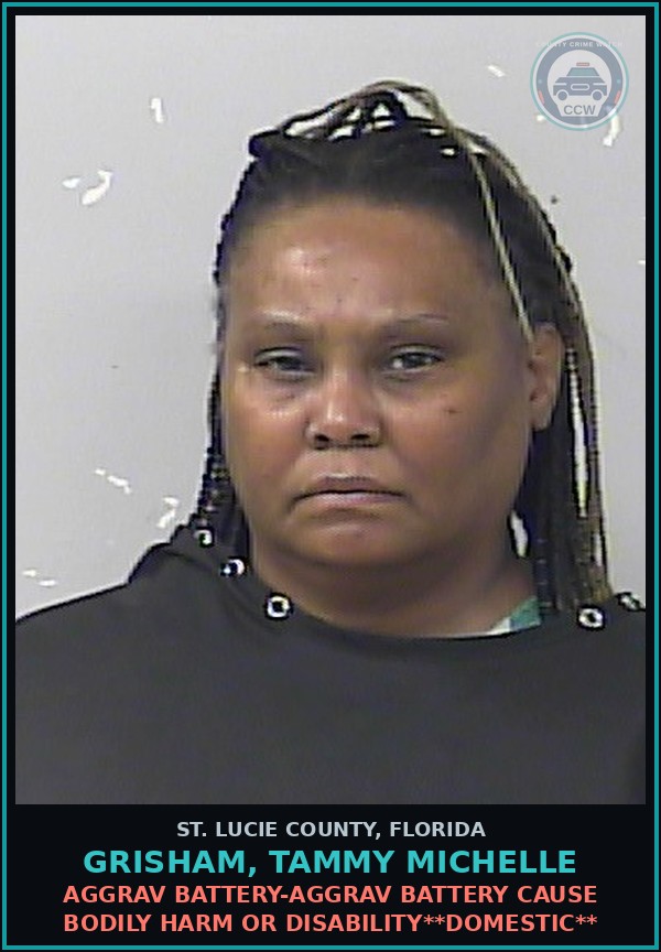 Booking mugshot of Grisham, Tammy Michelle in St. Lucie County