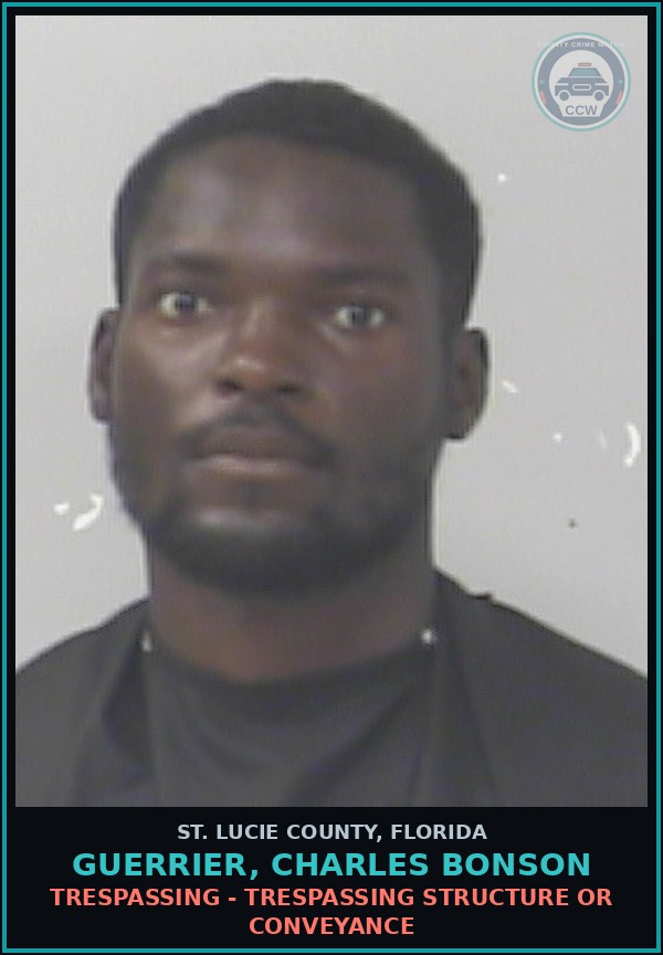 Booking mugshot of Guerrier, Charles Bonson in St. Lucie County