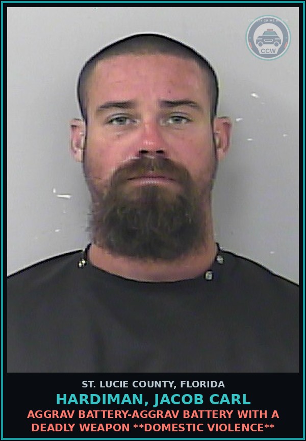 Booking mugshot of Hardiman, Jacob Carl in St. Lucie County