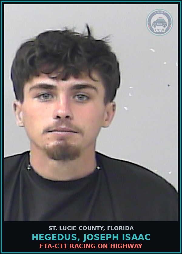 Booking mugshot of Hegedus, Joseph Isaac in St. Lucie County