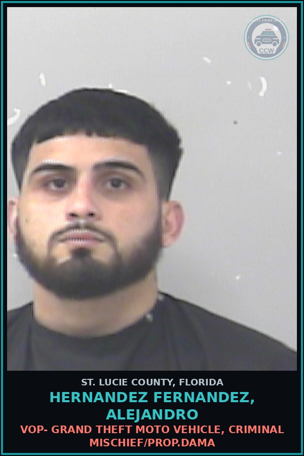 Booking mugshot of Hernandez Fernandez, Alejandro in St. Lucie County