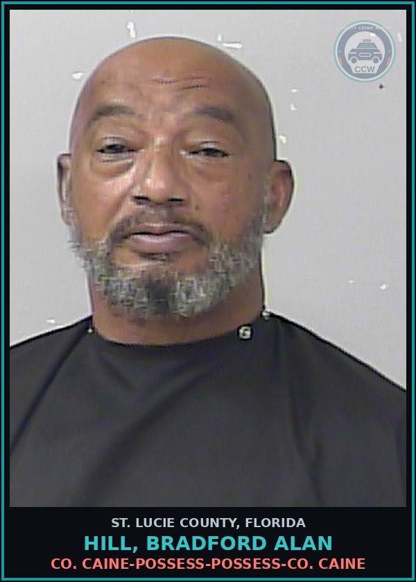 Booking mugshot of Hill, Bradford Alan in St. Lucie County