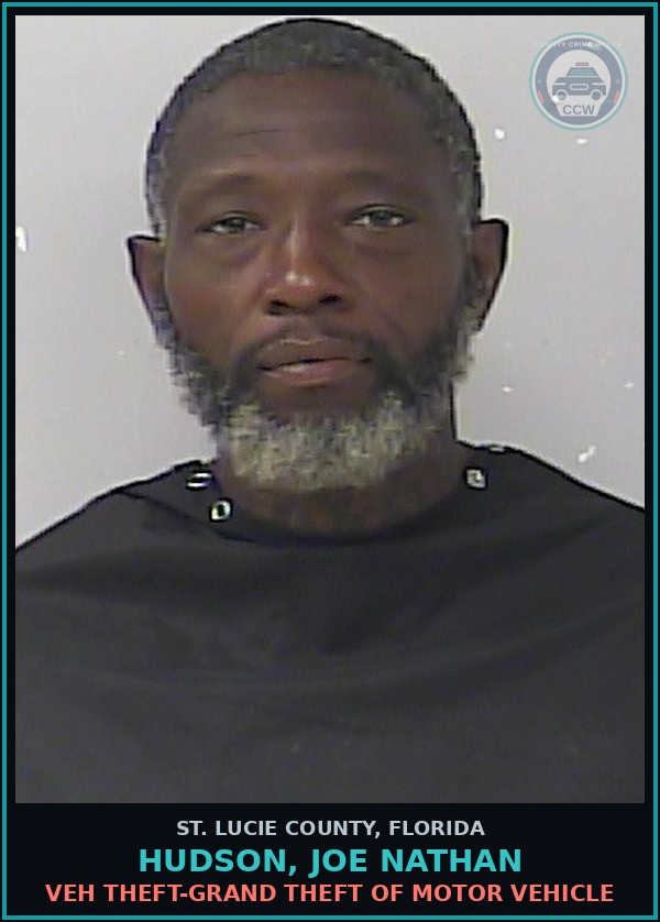 Booking mugshot of Hudson, Joe Nathan in St. Lucie County