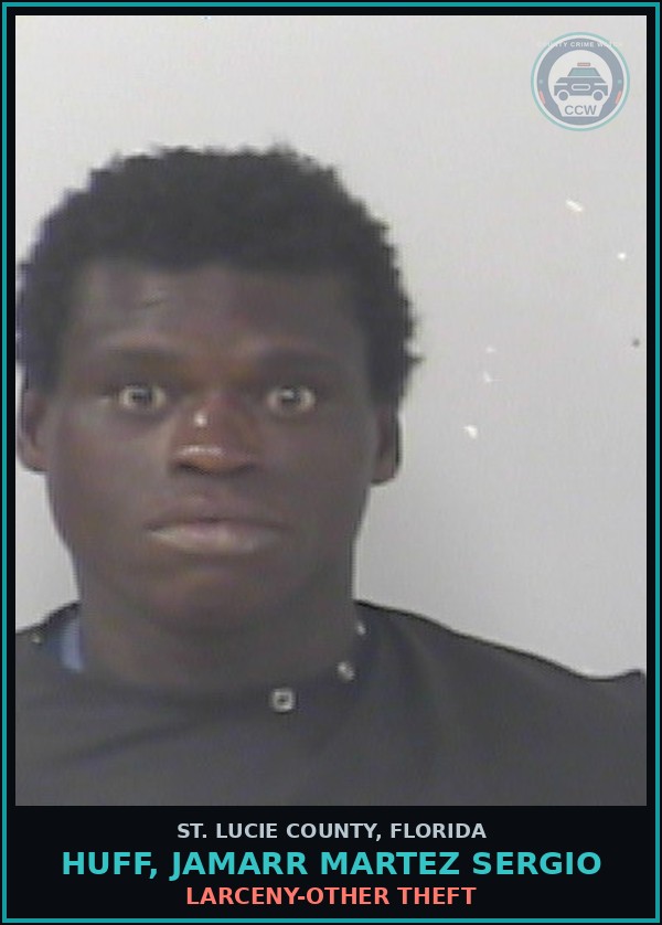 Booking mugshot of Huff, Jamarr Martez Sergio in St. Lucie County