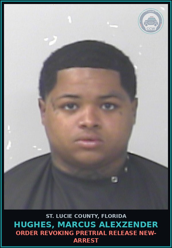 Booking mugshot of Hughes, Marcus Alexzender in St. Lucie County