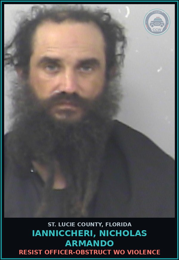 Booking mugshot of Ianniccheri, Nicholas Armando in St. Lucie County