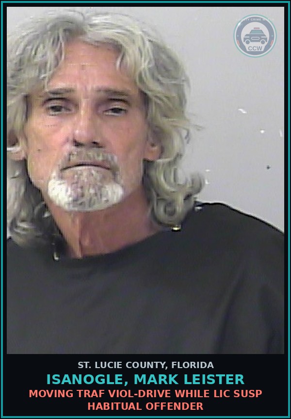 Booking mugshot of Isanogle, Mark Leister in St. Lucie County
