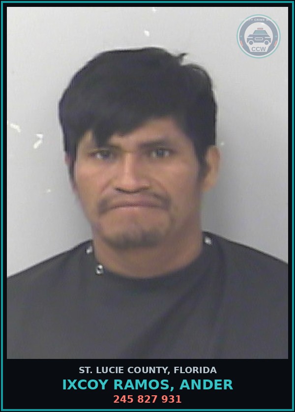 Booking mugshot of Ixcoy Ramos, Ander in St. Lucie County