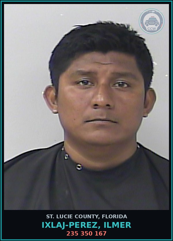 Booking mugshot of Ixlaj-perez, Ilmer in St. Lucie County
