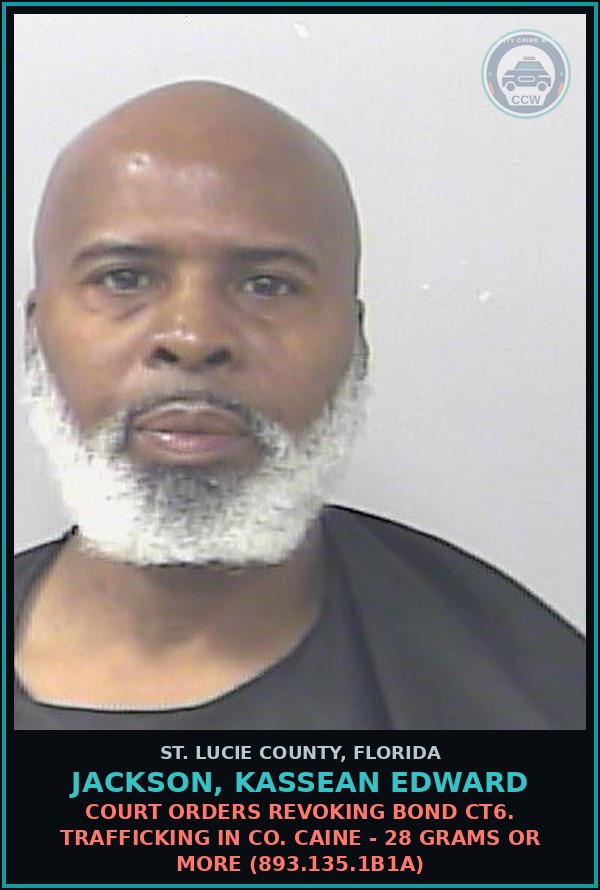 Booking mugshot of Jackson, Kassean Edward in St. Lucie County