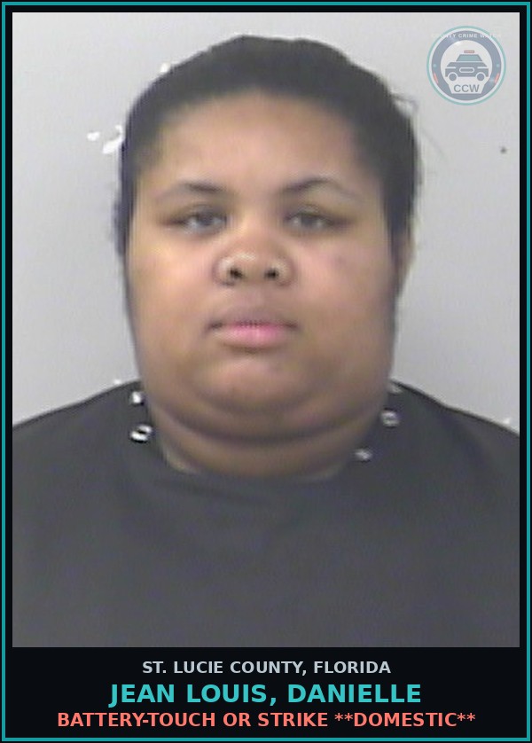 Booking mugshot of Jean Louis, Danielle in St. Lucie County