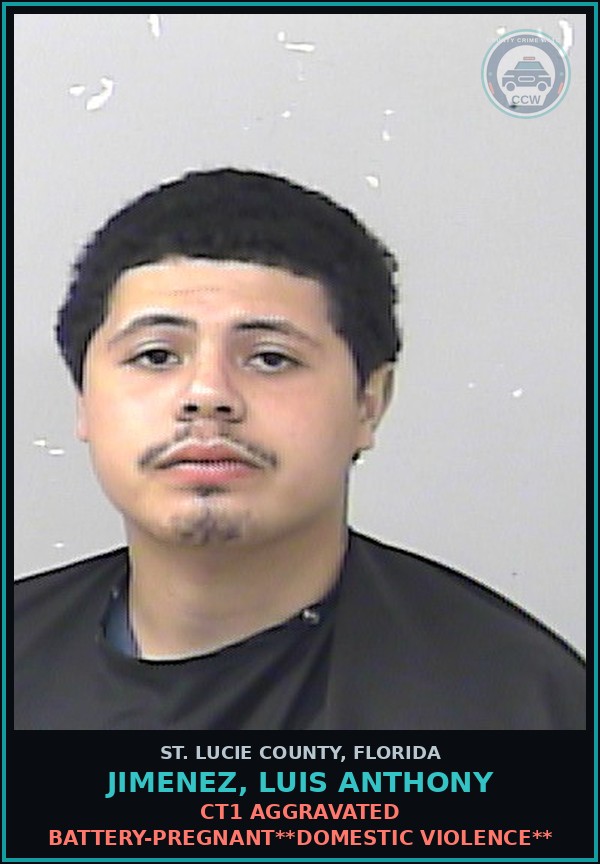Booking mugshot of Jimenez, Luis Anthony in St. Lucie County