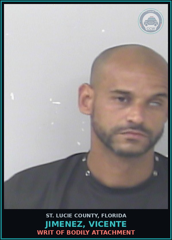Booking mugshot of Jimenez, Vicente in St. Lucie County