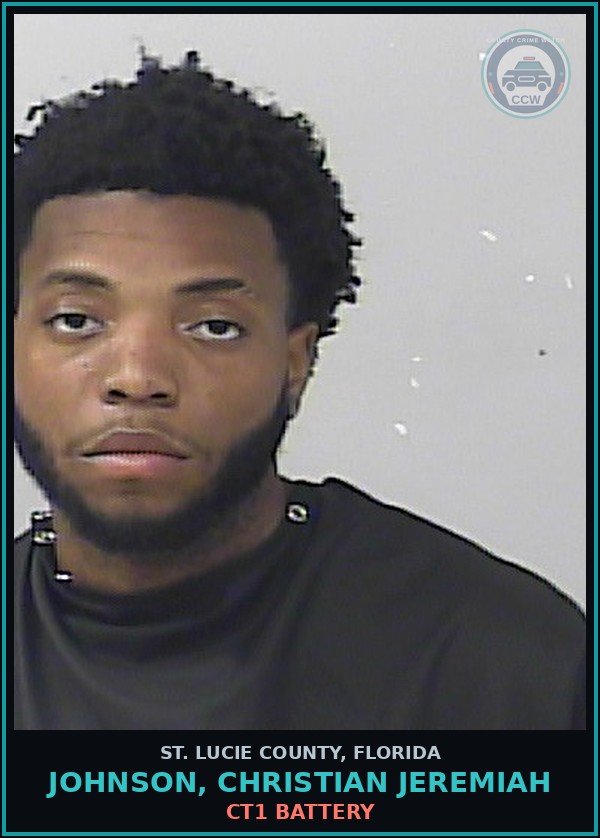 Booking mugshot of Johnson, Christian Jeremiah in St. Lucie County