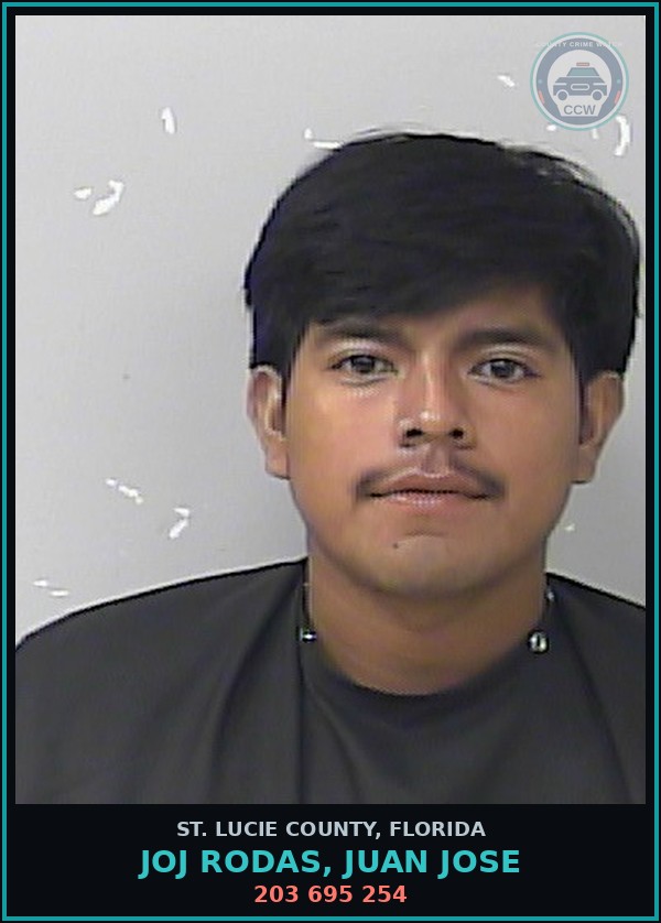 Booking mugshot of Joj Rodas, Juan Jose in St. Lucie County