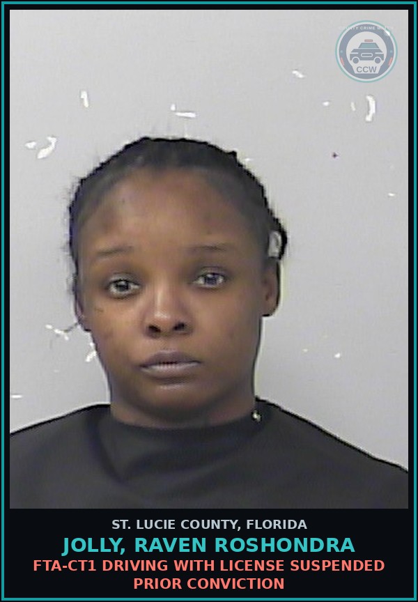 Booking mugshot of Jolly, Raven Roshondra in St. Lucie County